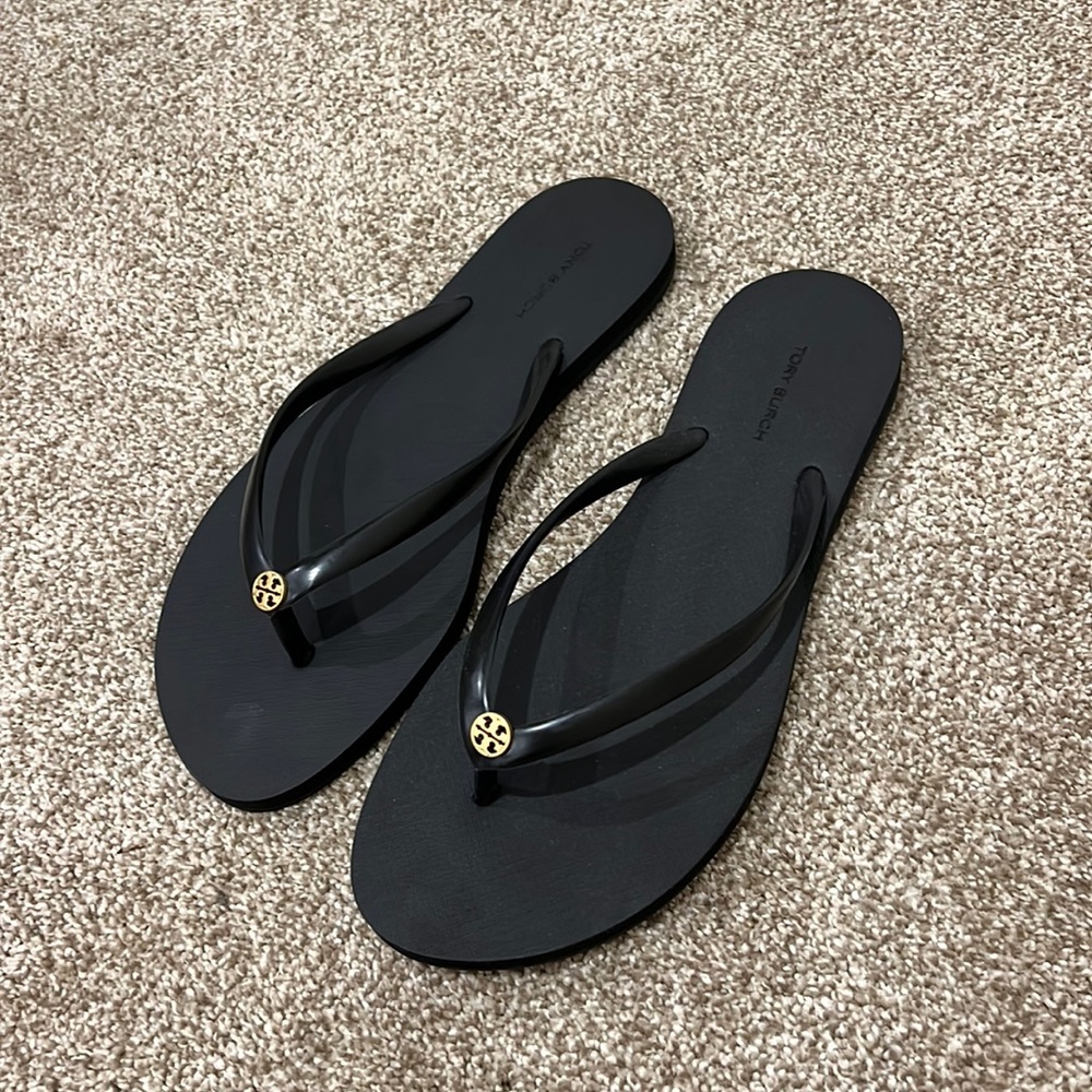 Tory Burch Black Flip Flops NWOT